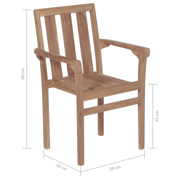 vidaXL Trädgårdsstolar 2 st med grårutiga dynor massiv teak multifärg