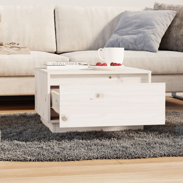 vidaXL Soffbord vit 55x56x32 cm massiv furu Vit