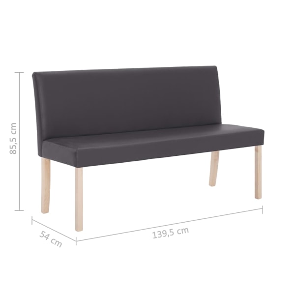 vidaXL Bänk 139,5 cm konstläder grå grå