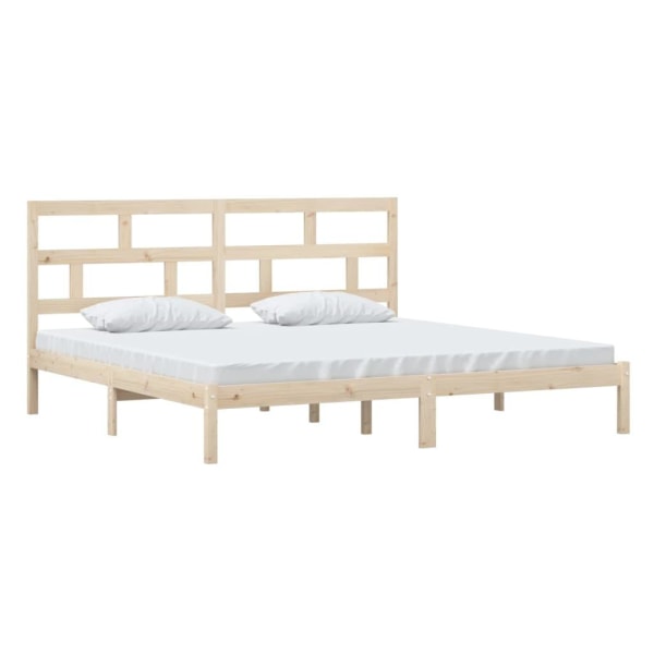 vidaXL Sängram massiv furu 200x200 cm Brun