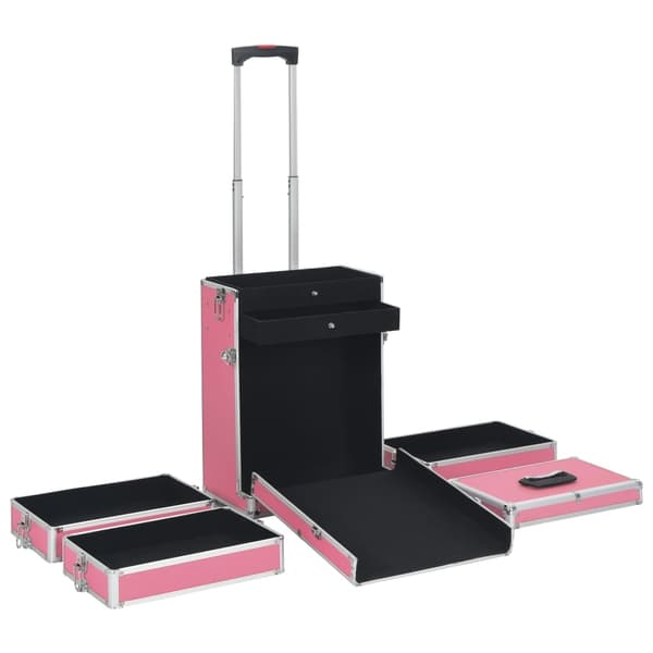 vidaXL Sminklåda aluminium rosa Rosa