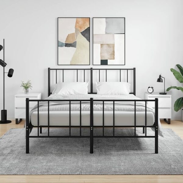 vidaXL Sängbord 2 st vit högglans 40x35x50 cm konstruerat trä Vit