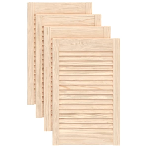 vidaXL Skåpluckor lamelldesign 4 st 61,5x39,4 cm massiv furu Brun