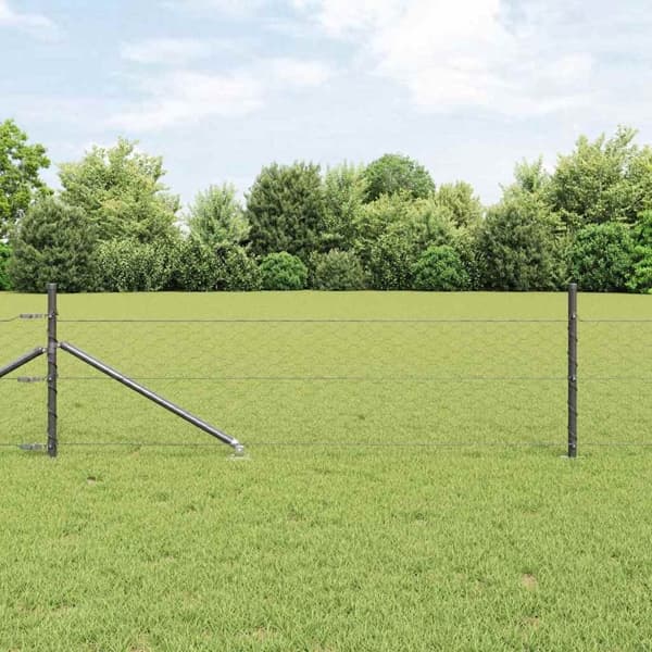 vidaXL Utomhus hexagonal stängsel med stolpe 50 x 0,4 m Grå Mesh Grå