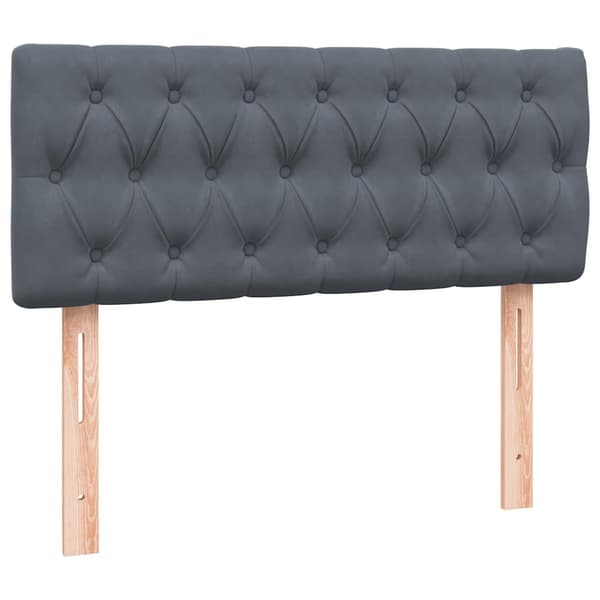 vidaXL Ramsäng med madrass mörkgrå 120x220 cm sammet Grå