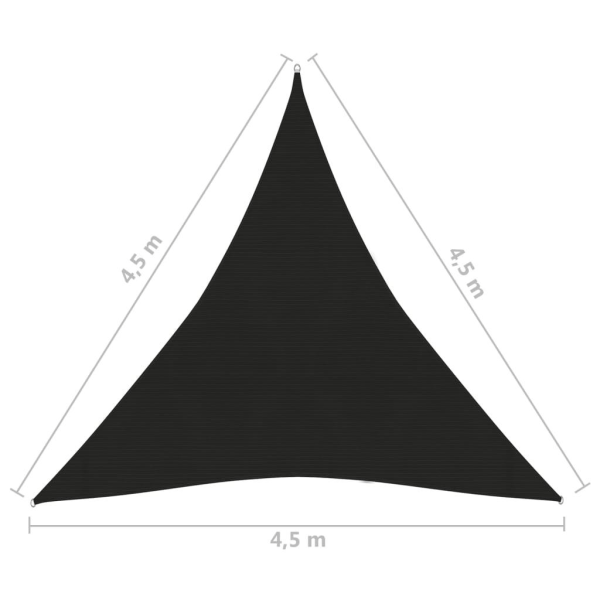 vidaXL Solsegel 160 g/m² svart 4,5x4,5x4,5 m HDPE Svart