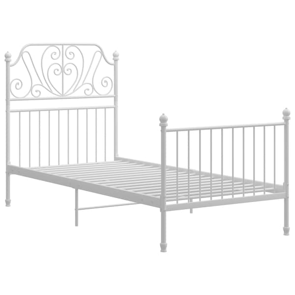 vidaXL Sängram vit metall 100x200 cm Vit