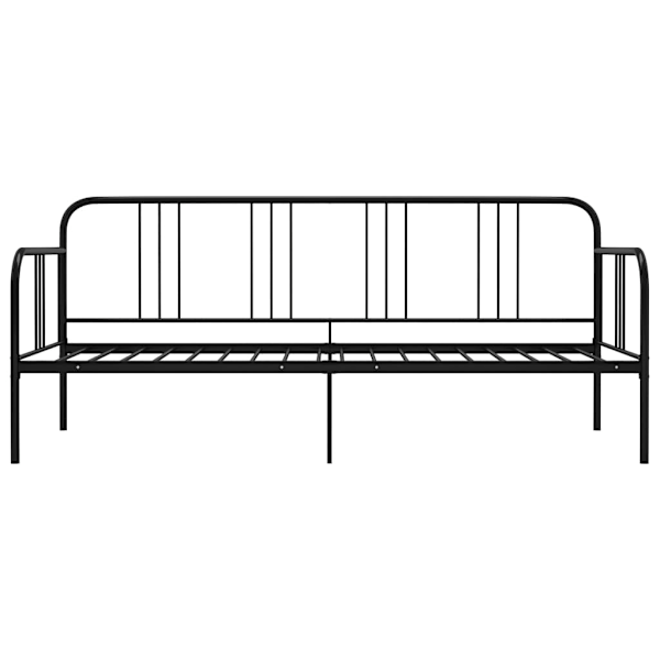 vidaXL Sängram bäddsoffa svart metall 90x200 cm Svart