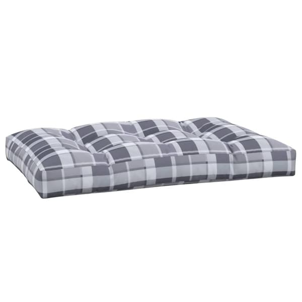 vidaXL Palldyna grårutig 120x80x12 cm tyg multifärg