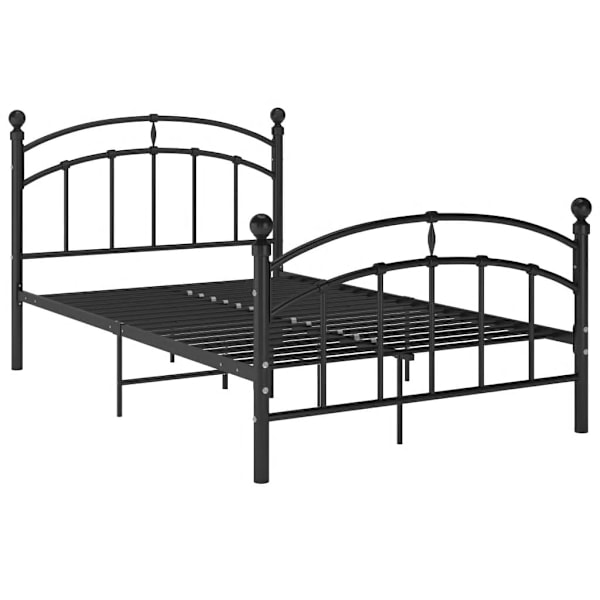 vidaXL Sängram utan madrass svart metall 120x200 cm Svart