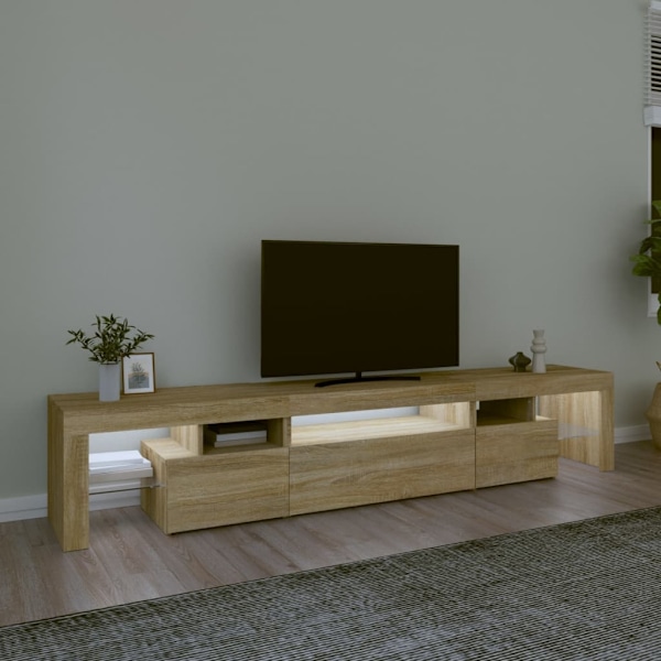 vidaXL Tv-bänk med LED-belysning sonoma ek 215x36,5x40 cm Sonoma oak