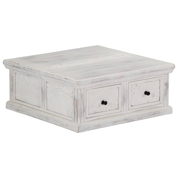 vidaXL Soffbord vit 70x70x30 cm massivt mangoträ Vit