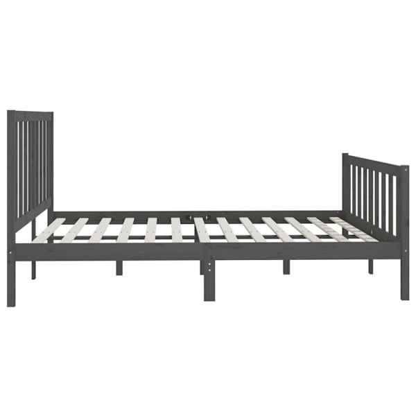 vidaXL Sängram grå massivt trä 200x200 cm Grå