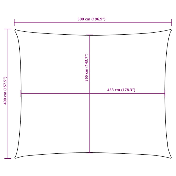 vidaXL Solsegel oxfordtyg rektangulärt 4x5 m taupe Taupe