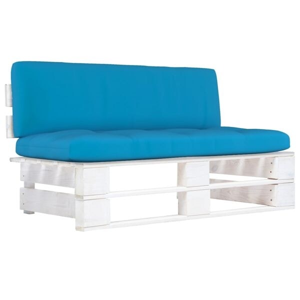 vidaXL Mittensektion till pallsoffa vit impregnerad furu Vit