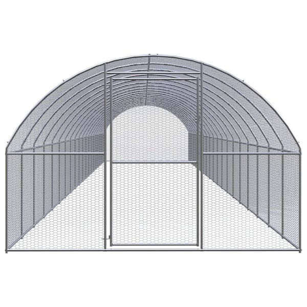 vidaXL Hönsbur för utomhusbruk 3x20x2 m galvaniserat stål Silver