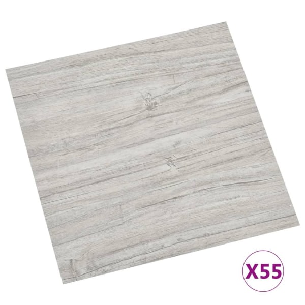 vidaXL Självhäftande golvplankor 55 st PVC 5,11 m² ljusgrå grå
