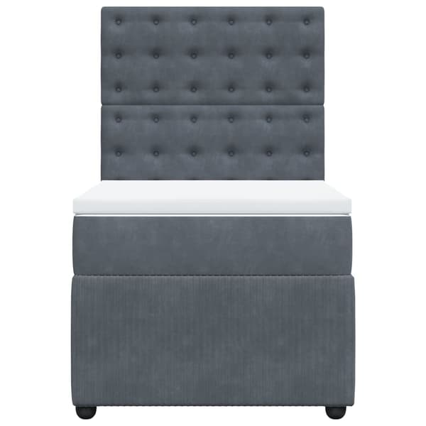 vidaXL Ramsäng med madrass mörkgrå 80x200 cm sammet Grå