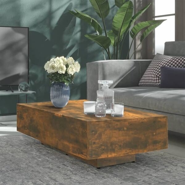 vidaXL Soffbord rökfärgad ek 100x49,5x31 cm konstruerat trä Brun