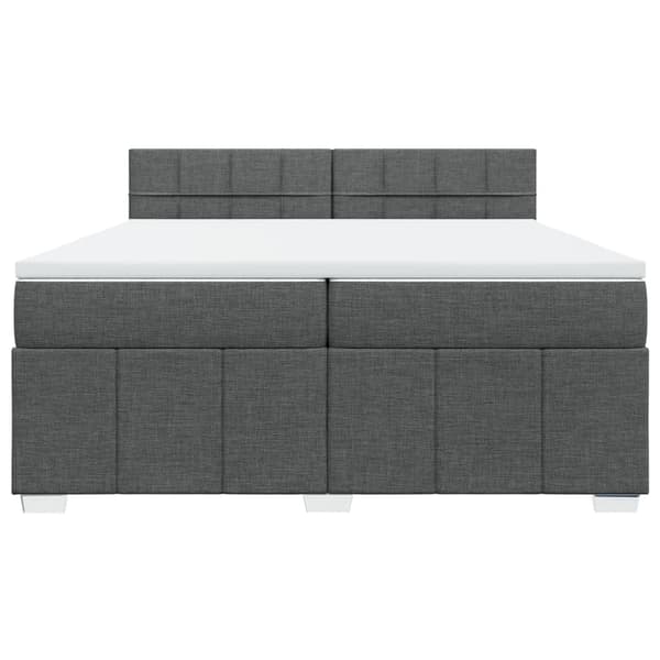 vidaXL Ramsäng med madrass mörkgrå 200x200 cm tyg Grå