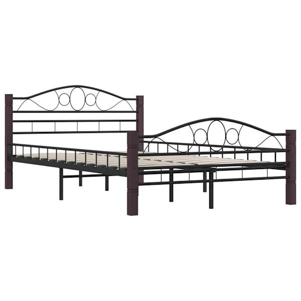 vidaXL Sängram utan madrass svart metall 140x200 cm Svart