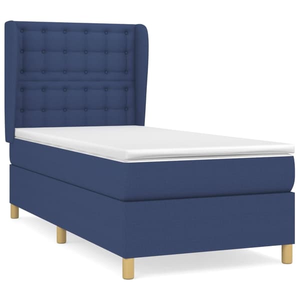 vidaXL Ramsäng med madrass blå 100x200 cm tyg Blå