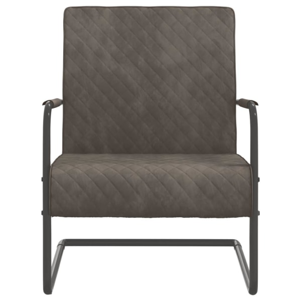 vidaXL Fribärande stol ljusgrå sammet grå