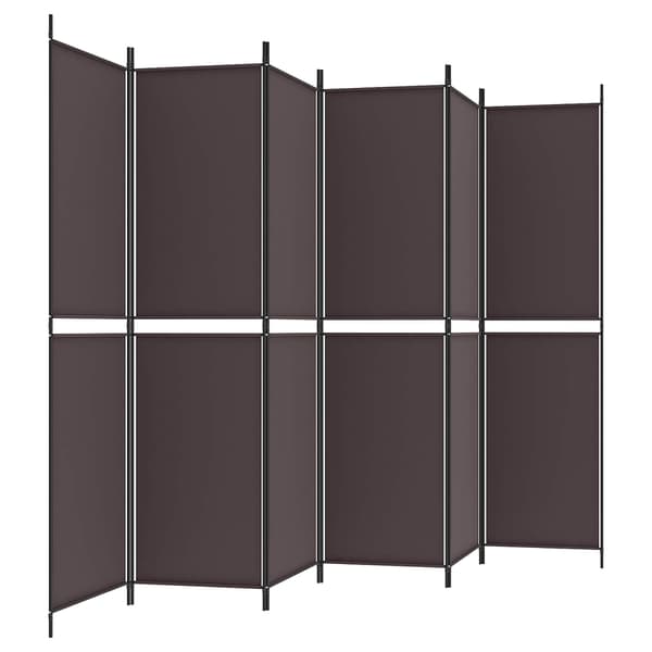vidaXL Rumsavdelare 6 paneler brun 300x200 cm tyg Brun
