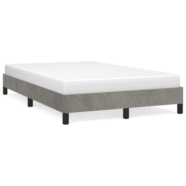 vidaXL Sängram utan madrass ljusgrå 120x200 cm sammet Grå