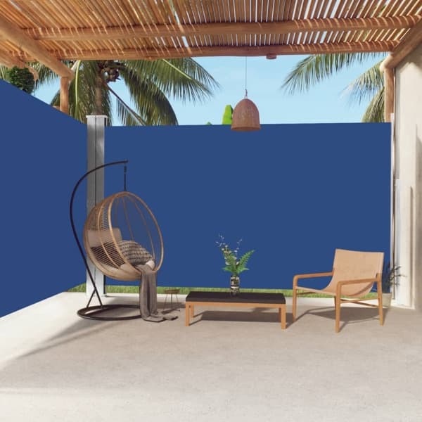 vidaXL Infällbar sidomarkis 220x600 cm blå Blå