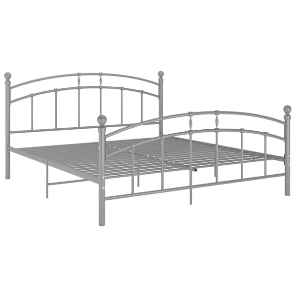 vidaXL Sängram grå metall 160x200 cm grå