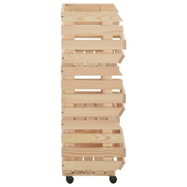 vidaXL Grönsaksvagn 57x30x80 cm massiv furu Brun