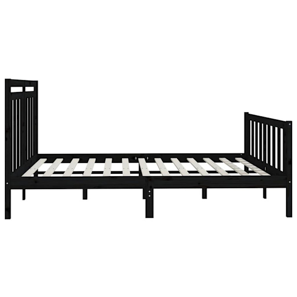 vidaXL Sängram svart massiv furu 200x200 cm Svart