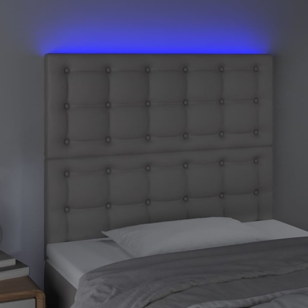 vidaXL Sänggavel LED grå 100x5x118/128 cm konstläder Grå