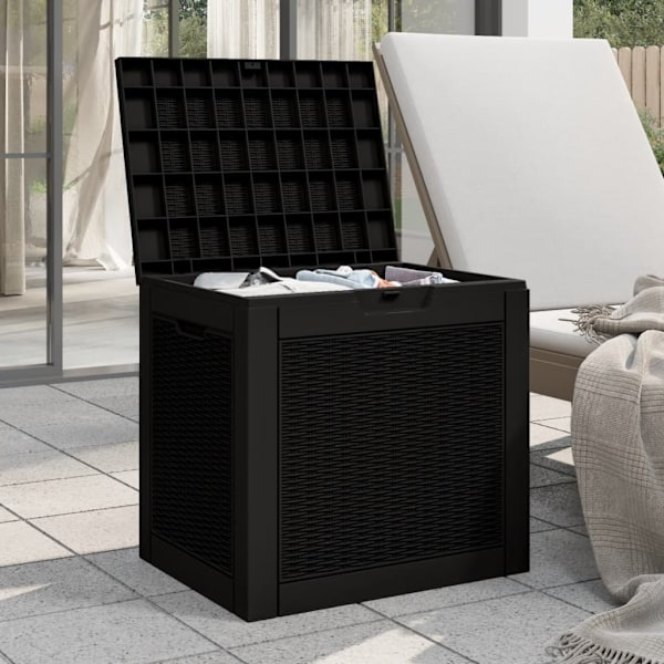 vidaXL Dynbox svart 55,5x43x53 cm polypropen Svart
