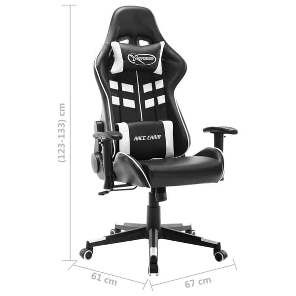vidaXL Gamingstol svart och vit konstläder multifärg