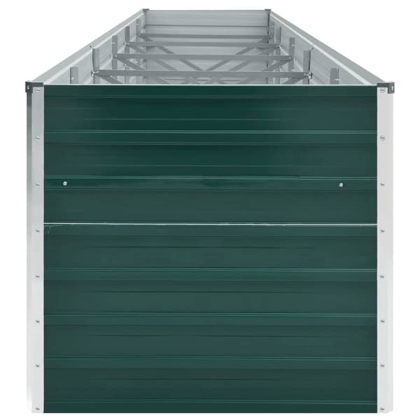 vidaXL Odlingslåda upphöjd galvaniserat stål 480x80x77 cm grön Grön