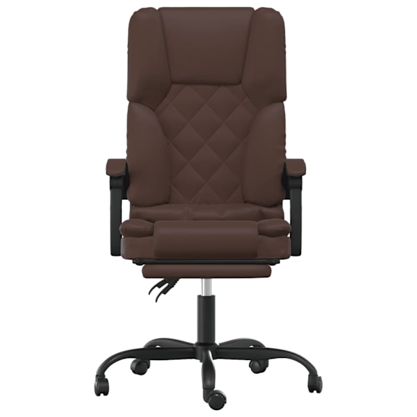 vidaXL Kontorsstol med massage brun konstläder Brun