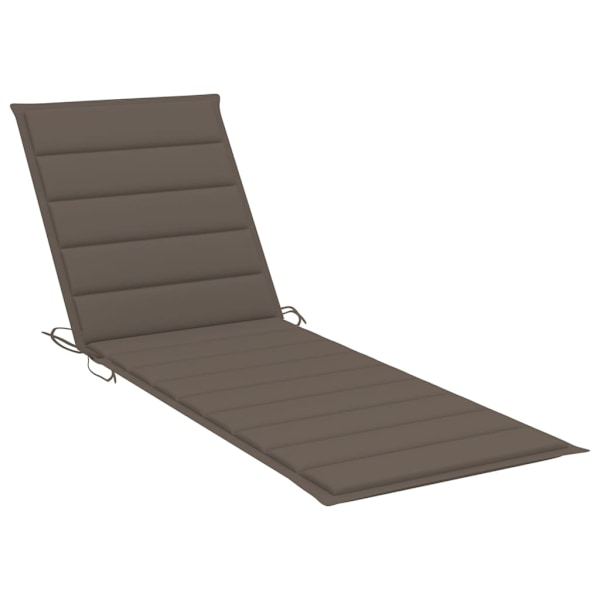 vidaXL Hopfällbar solsäng med dyna massivt akaciaträ Taupe