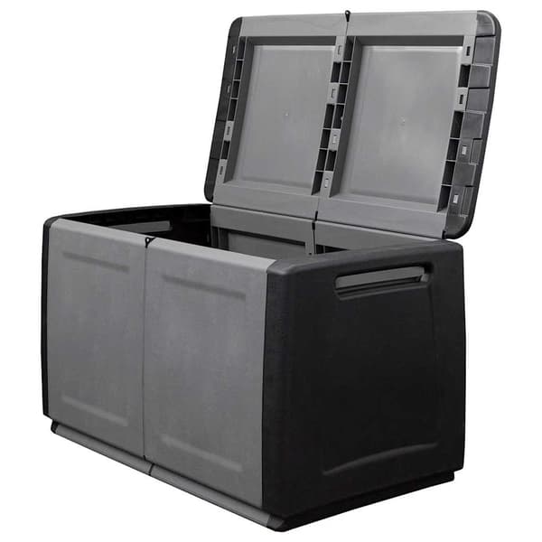 vidaXL Dynbox 96x53x57 cm 230 L mörkgrå och svart grå