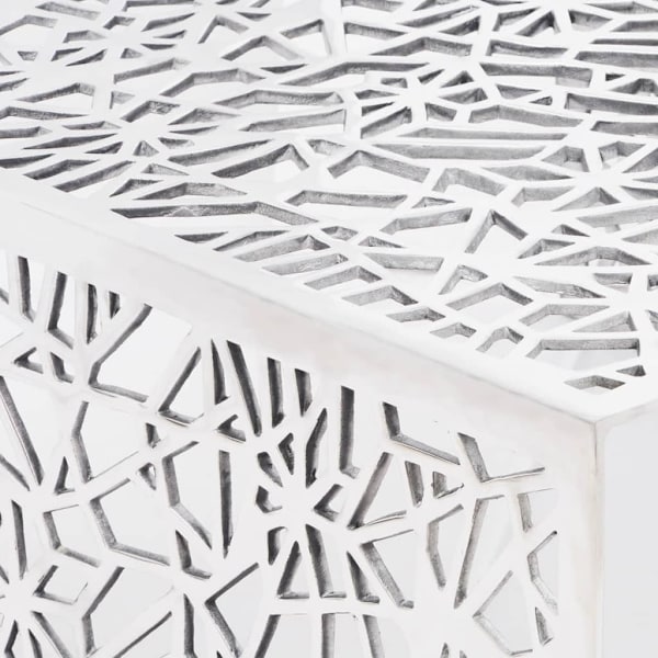 vidaXL Soffbord av aluminium Geometrisk Openwork Design Silver