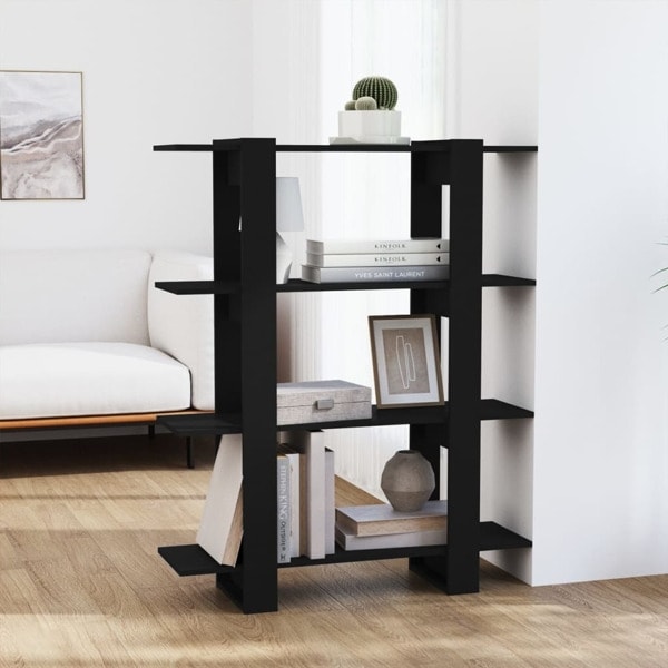 vidaXL Bokhylla/Rumsavdelare svart 100x30x123,5 cm Svart