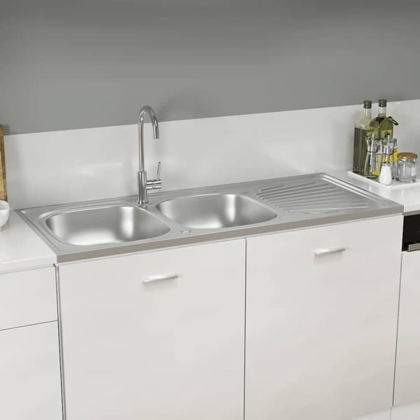 vidaXL Dubbla diskhoar silver 1200x500x155 mm rostfritt stål Silver