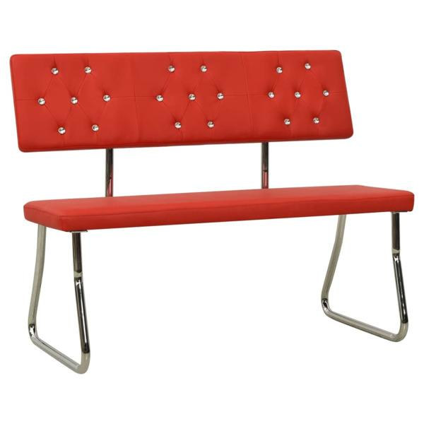 vidaXL Bänk 110 cm röd konstläder Röd