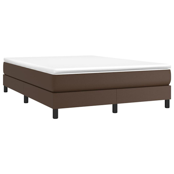vidaXL Ramsäng med madrass brun 140x200 cm konstläder Brun