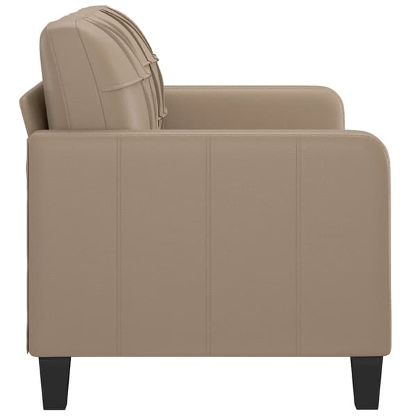 vidaXL 2-sitssoffa cappuccino 140 cm konstläder Brun