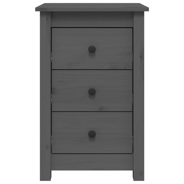 vidaXL Sängbord grå 40x35x61,5 cm massiv furu Grå