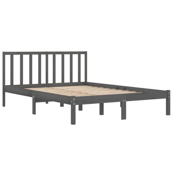 vidaXL Sängram grå massiv furu 180x200 cm Grå