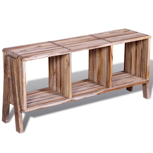 vidaXL TV bänk med 3 hyllor i återvunnen teak stapelbar design multifärg