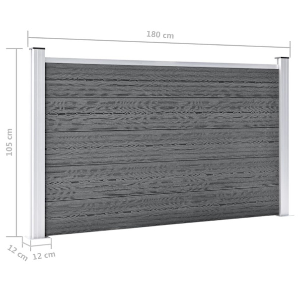 vidaXL Staketpanel WPC 353x106 cm grå grå